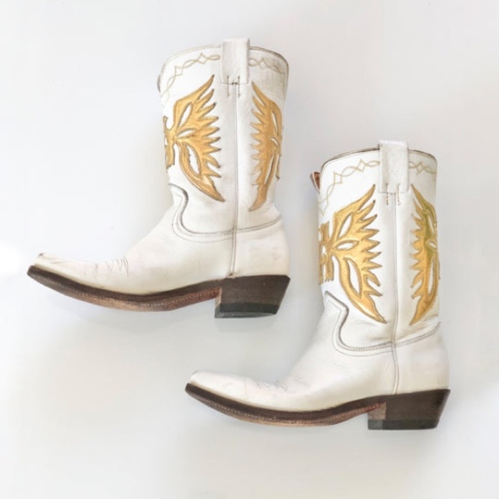 Frye Vintage Metallic Double Eagle Cowboy Western Boots Size 7.5 8